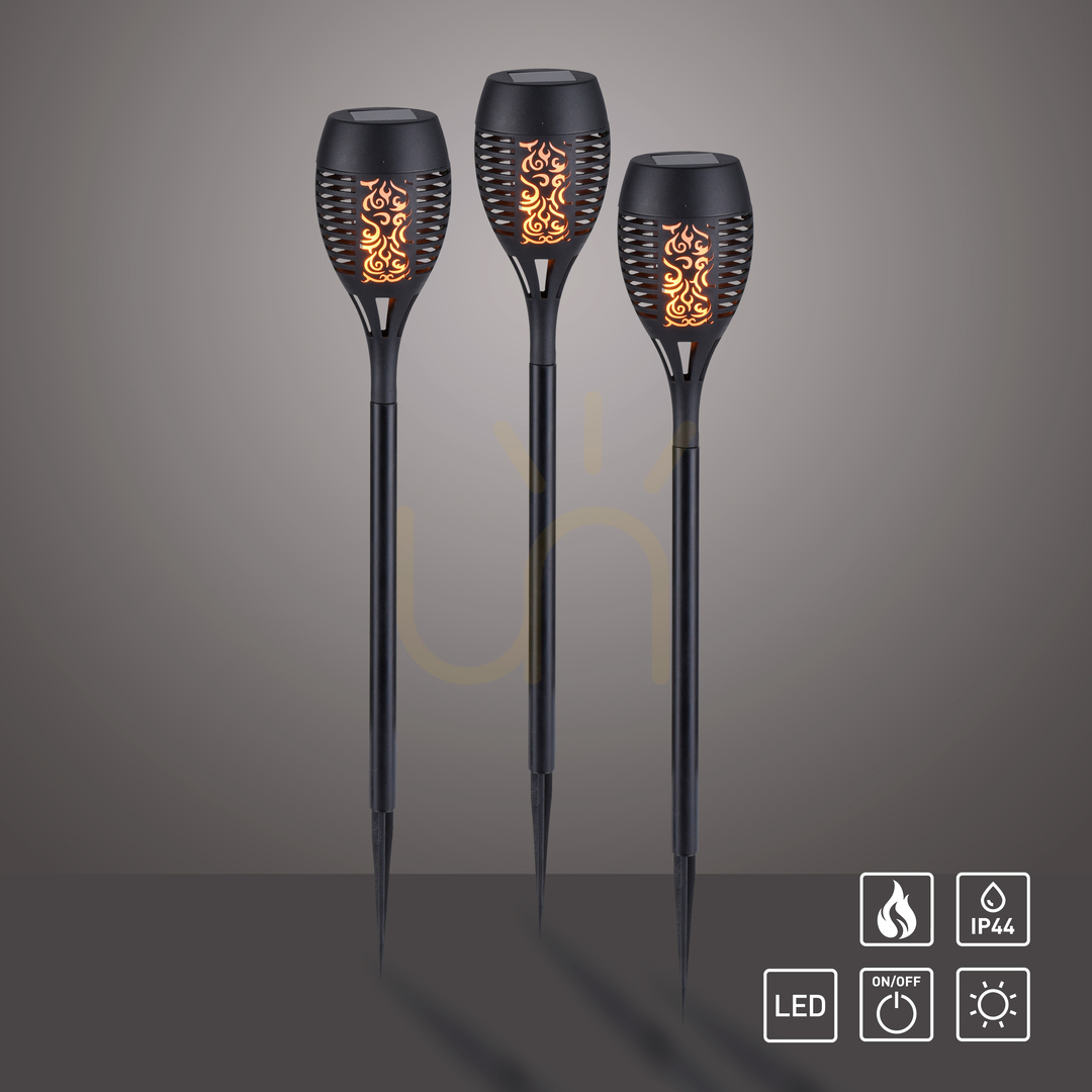 Pohled Zahradní lampa FACKEL-SOL 19106-18-3 černá 1xLED. Zahradní lampa FACKEL-SOL 19106-18-3 černá 1xLED.