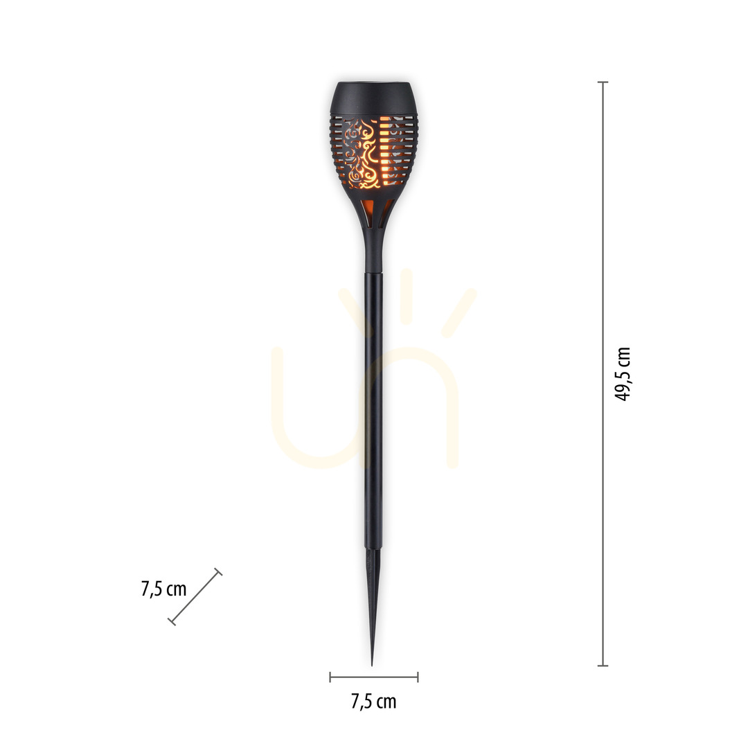 Náhled Zahradní lampa FACKEL-SOL 19106-18-3 černá 1xLED. Zahradní lampa FACKEL-SOL 19106-18-3 černá 1xLED.