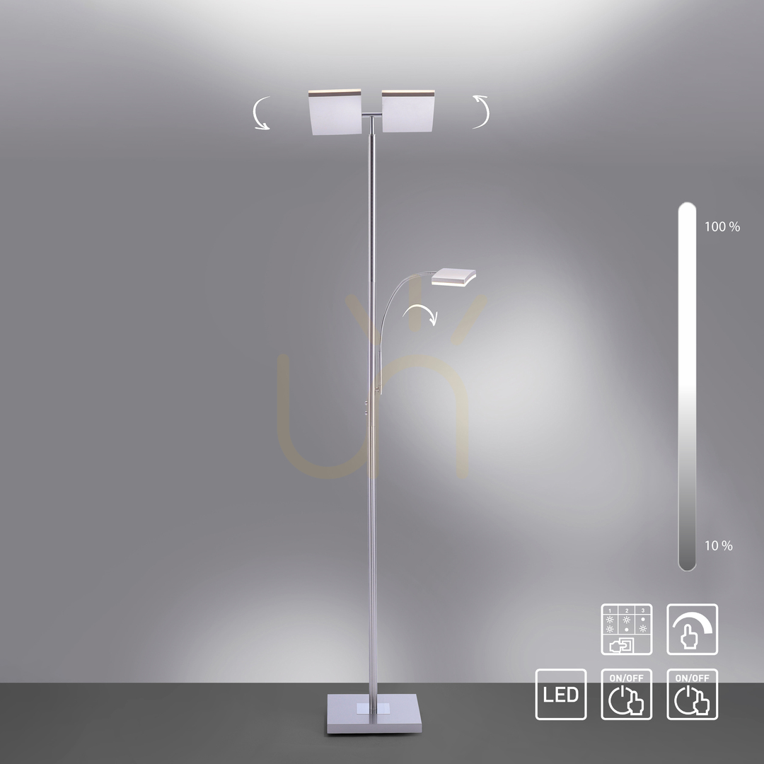 Pohled RUBEN Stojací lampa 11725-55 Stříbrná 2xLED RUBEN Stojací lampa 11725-55 Stříbrná 2xLED