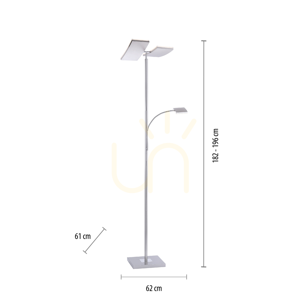 Náhled RUBEN Stojací lampa 11725-55 Stříbrná 2xLED RUBEN Stojací lampa 11725-55 Stříbrná 2xLED