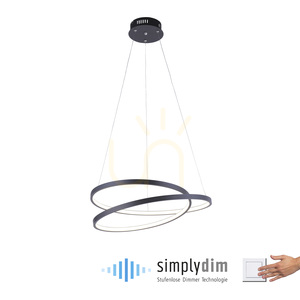 Závěsné svítidlo ROMAN 2472-18, černé, Ø 55 cm, LED 32 W, 2350 lm, 3000 K, stmívatelné Simply Dim small 1
