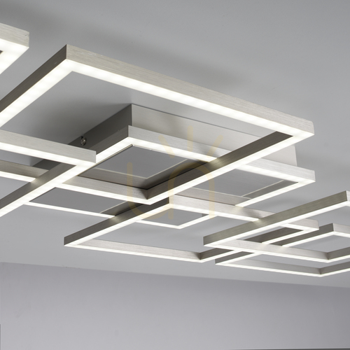 Kontrola LED stropní svítidlo Paul Neuhaus Q-INIGO 6014-55, ocelová barva, 7 světelných prvků, CCT