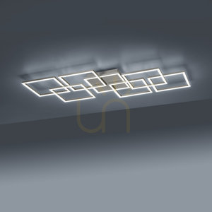 LED stropní svítidlo Paul Neuhaus Q-INIGO 6014-55, ocelová barva, 7 světelných prvků, CCT small 9
