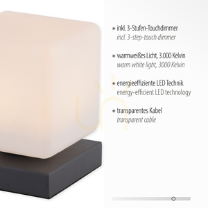 Stolní lampa DADOA 4036-13 Anthracite 1xLED small 3
