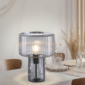 Stolní lampa Zuma Line FUNGUS 4092-25 z kouřového skla 1×E27 small 2