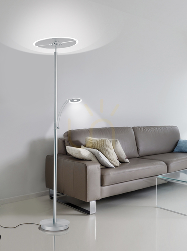 Kontrola Stojací LED lampa ARTUR 673-55 s lampičkou na čtení, stříbrná