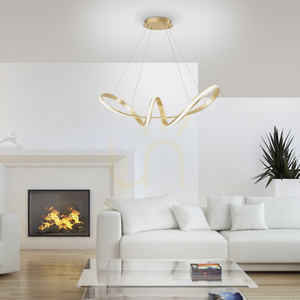 Závěsné LED svítidlo MELINDA 8292-12, zlaté, 91 × 35 cm, 45 W, 5400 lm, 3000 K, Simply Dim small 2