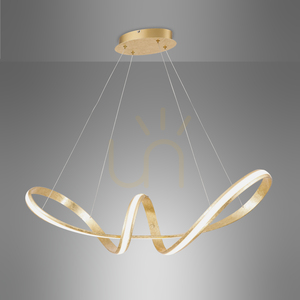 Závěsné LED svítidlo MELINDA 8292-12, zlaté, 91 × 35 cm, 45 W, 5400 lm, 3000 K, Simply Dim small 8