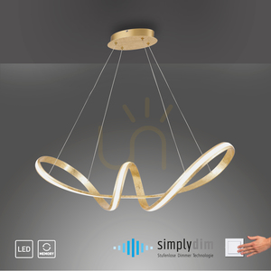 Závěsné LED svítidlo MELINDA 8292-12, zlaté, 91 × 35 cm, 45 W, 5400 lm, 3000 K, Simply Dim small 9