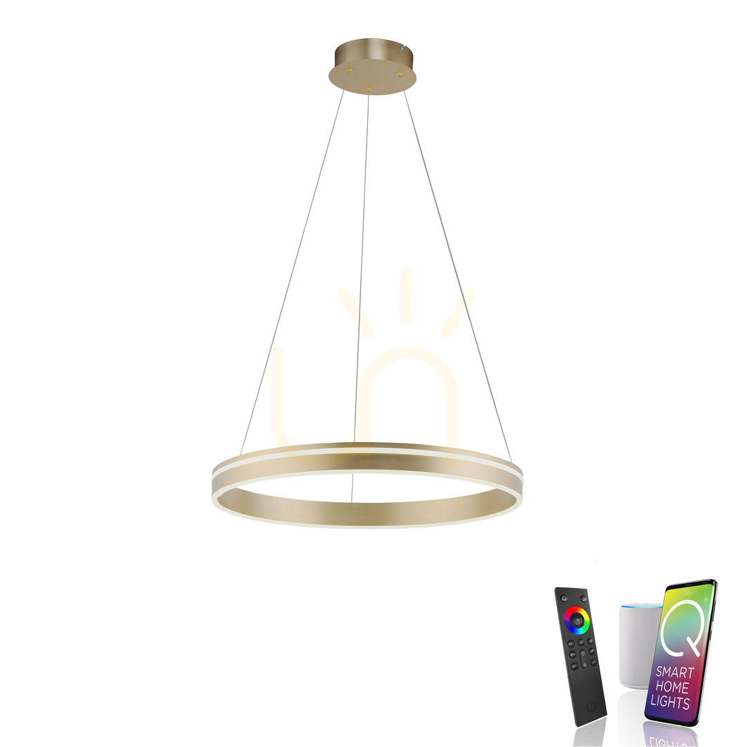 Pohled Závěsné LED svítidlo Paul Neuhaus Q-VITO 8411-60, matná mosaz, Ø 59 cm Závěsné LED svítidlo Paul Neuhaus Q-VITO 8411-60, matná mosaz, Ø 59 cm