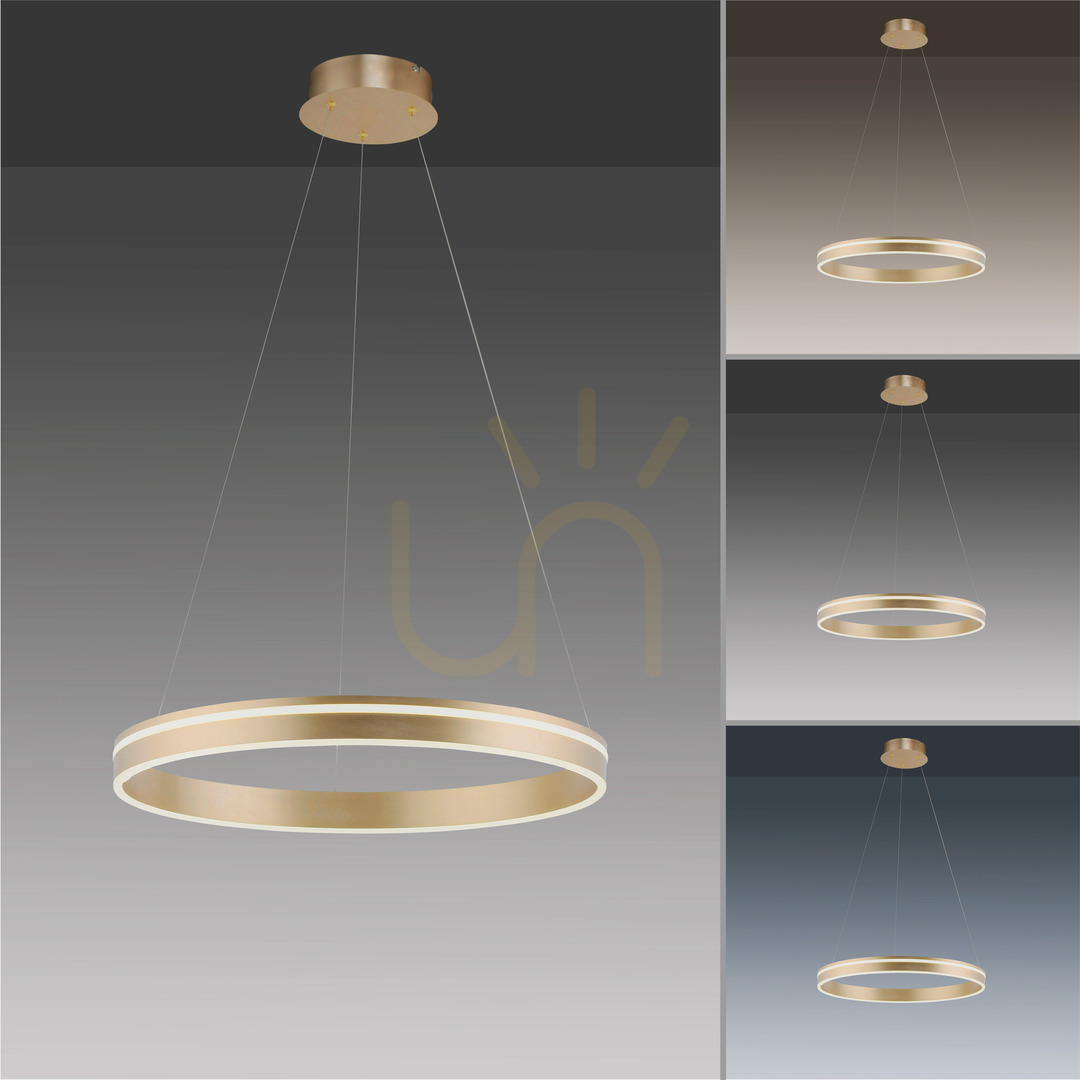Zobrazit Závěsné LED svítidlo Paul Neuhaus Q-VITO 8411-60, matná mosaz, Ø 59 cm Závěsné LED svítidlo Paul Neuhaus Q-VITO 8411-60, matná mosaz, Ø 59 cm