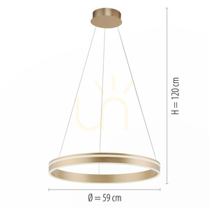 Závěsné LED svítidlo Paul Neuhaus Q-VITO 8411-60, matná mosaz, Ø 59 cm 7 Závěsné LED svítidlo Paul Neuhaus Q-VITO 8411-60, matná mosaz, Ø 59 cm small 7
