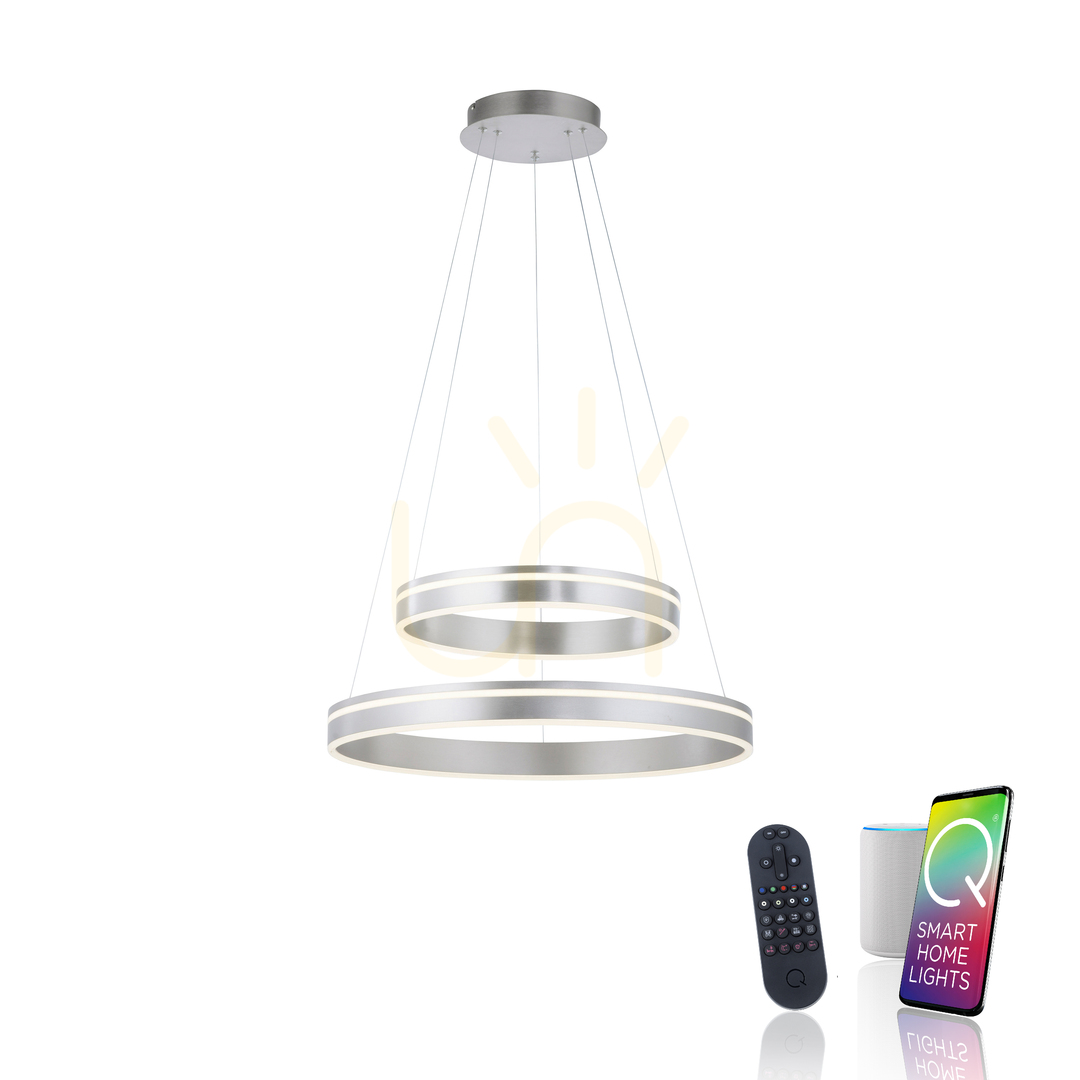 Pohled Závěsné svítidlo Q-VITO 8420-55 stříbrné 2xLED Závěsné svítidlo Q-VITO 8420-55 stříbrné 2xLED
