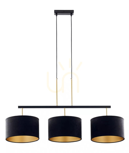 Kontrola Závěsná lampa Sigma MARII 3 černá/zlatá E27 41836