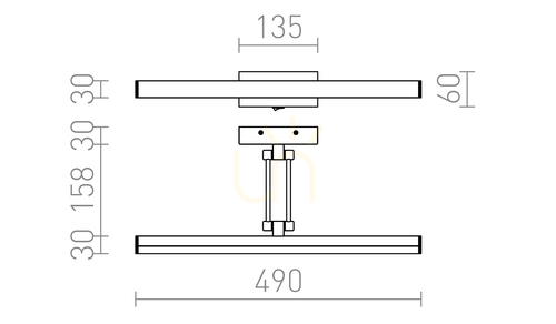 Kontrola Nástěnné svítidlo Rendl Swing Nad Obraz česaný Hliník 230 V Led 8 W 3000 K