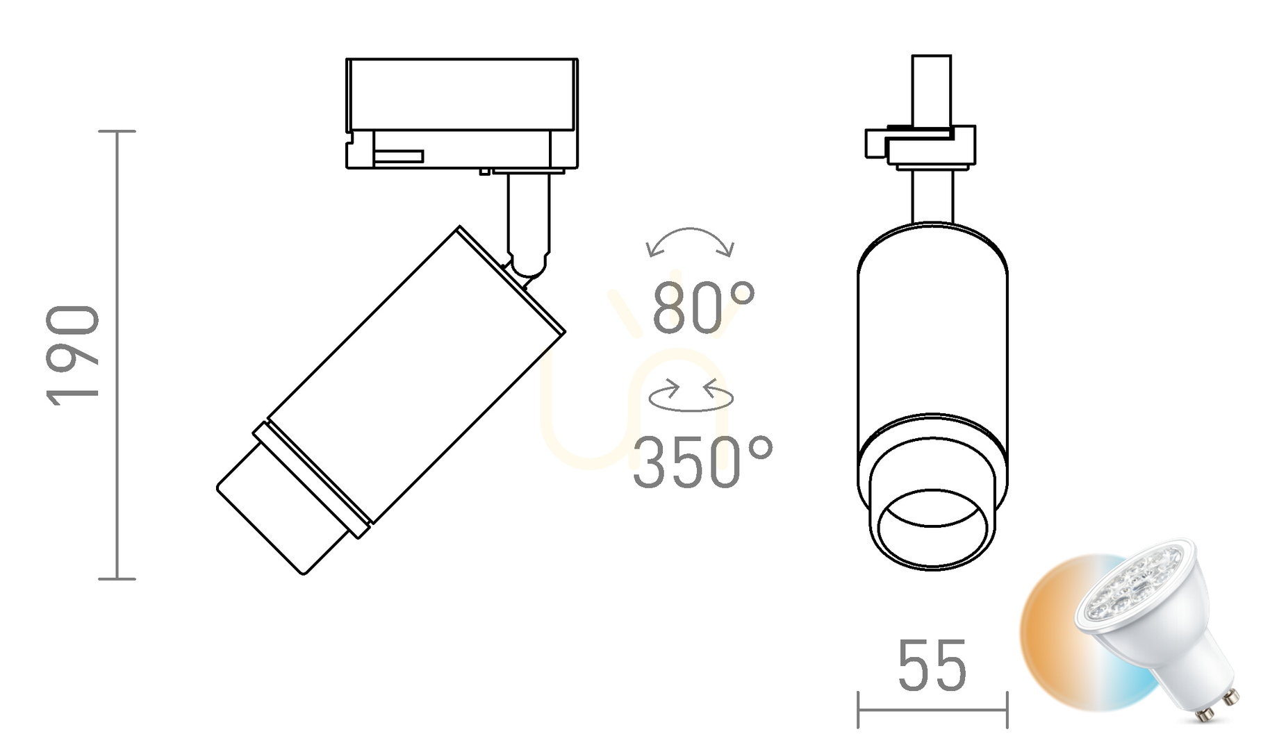 Kontrola Rendl Optimus 2 Pro Tříokr Rail Lighting. Lištu Bílá 230 V Led Gu10 9 W 25 65° Rendl Optimus 2 Pro Tříokr Rail Lighting. Lištu Bílá 230 V Led Gu10 9 W 25 65°