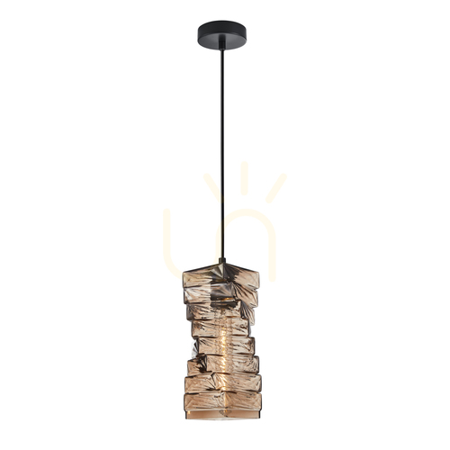 Kontrola Závěsné svítidlo Italux Altera černé/skleněné E27 PND-3219-1-BK-CF