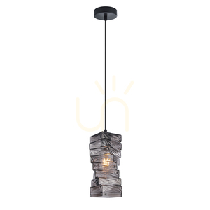 Závěsné svítidlo Italux Altera černé, kouřové sklo, E27, PND-3219-1-BK-SG small 0
