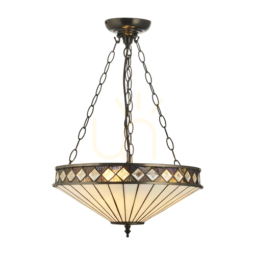 Kontrola Tiffany závěsné svítidlo Interiors Fargo 111870 vícebarevné 3xE27