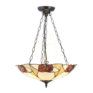 Závěsná lampa Interiors Ingram Tiffany multicolor sklo ocel 3xE27 111879 small 0