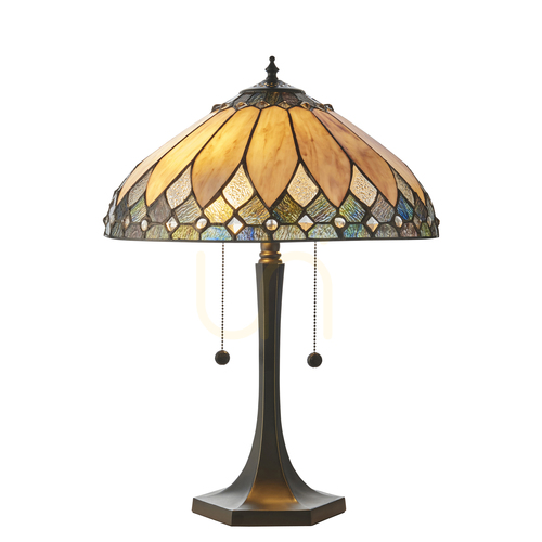 Kontrola Tiffany stolní lampa Interiors Brooklyn Multicolor 112183 E27 56 cm