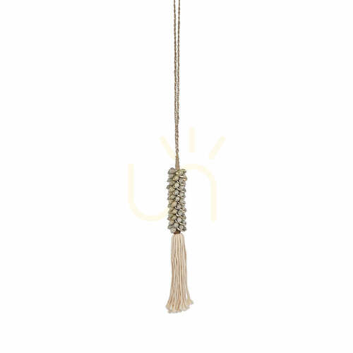 Kontrola Dekorativní střapec BAZAR BIZAR Shell & Cotton šedý 80 cm