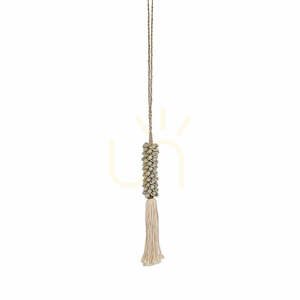 Dekorativní střapec BAZAR BIZAR Shell & Cotton šedý 80 cm small 0