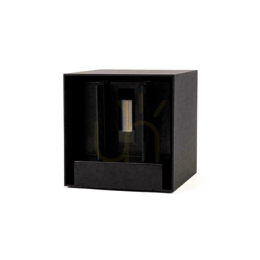 Pohled Solární nástěnné svítidlo V-TAC 9 W LED COB, s nastavitelným úhlem svícení, černé čtvercové, 15 × 15 cm, IP65, VT-11109, 4000 K, 860 lm Solární nástěnné svítidlo V-TAC 9 W LED COB, s nastavitelným úhlem svícení, černé čtvercové, 15 × 15 cm, IP65, VT-11109, 4000 K, 860 lm