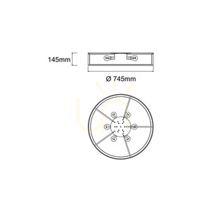 Stropní svítidlo Zalindro Open Design Highlights bílé chrom černé 6xE27 74,5 cm small 2