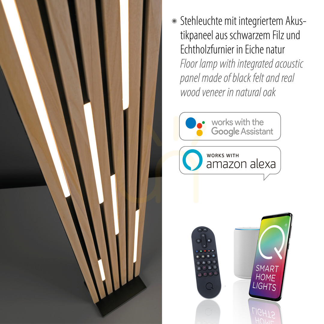 Zobrazit Q-AKUSTIK 822-79 Dřevěná stojací lampa s 1 LED diodou Q-AKUSTIK 822-79 Dřevěná stojací lampa s 1 LED diodou
