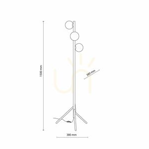 Stojací lampa Estera z ořechového dřeva v jantarové barvě, 3 x G9 small 10