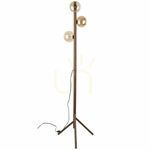 Stojací lampa Estera z ořechového dřeva v jantarové barvě, 3 x G9 small 11