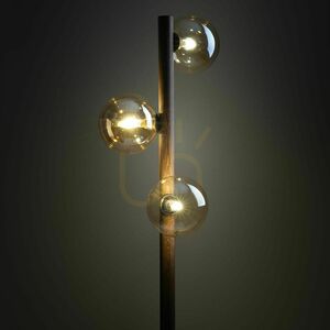 Stojací lampa Estera z ořechového dřeva v jantarové barvě, 3 x G9 small 2