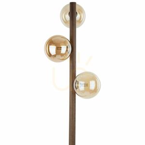 Stojací lampa Estera z ořechového dřeva v jantarové barvě, 3 x G9 small 5