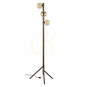 Stojací lampa Estera z ořechového dřeva v jantarové barvě, 3 x G9 small 0