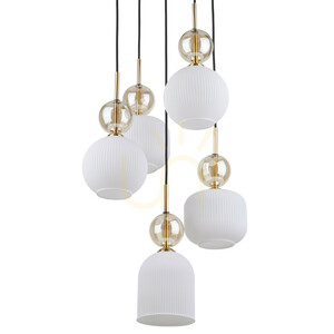 Bílé závěsné svítidlo Sophia Cognac, 5 žárovek Xe14 small 6