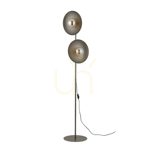 Kontrola Nová stojací lampa Slate z hnědého skla, 2 x XG9