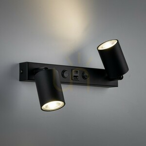 Nástěnné svítidlo Nex Black 2 XGU10 / USB small 1