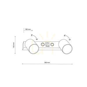 Nástěnné svítidlo Nex Black 2 XGU10 / USB small 4