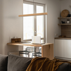 Závěsné svítidlo Viga Wood LED z broušeného borového dřeva v antickém stylu small 1