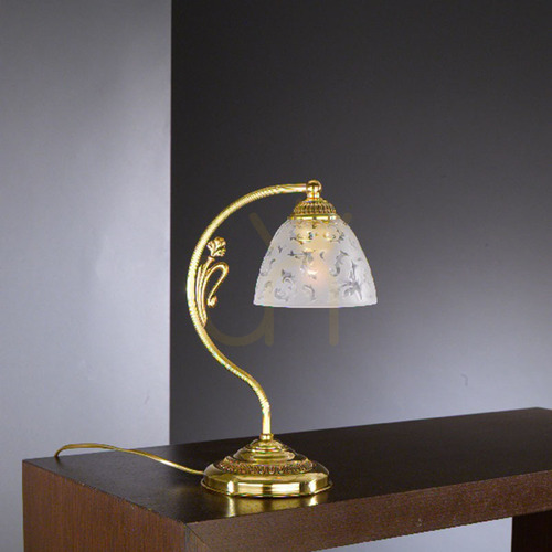 Kontrola Stolní lampa Italux Vetro Oriente zlatá sklo mosaz E27 P.6352/P