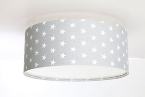 Šedé stropní svítidlo do dětského pokoje s hvězdami, 40 cm, E27, 60 W LED