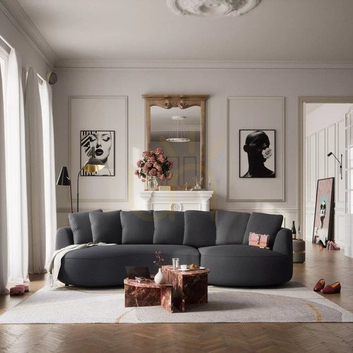 Kontrola Čtyřmístná rohová pohovka BELLEVILLE – šedá pohovka City Sofa