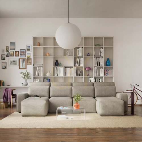 Kontrola Rozkládací rohová pohovka JORDAAN – ve tvaru písmene U – Cream City Sofa