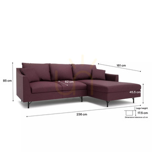 Čtyřmístná rohová pohovka ALFAMA – Burgundy City Sofa small 4