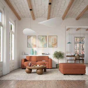 Modulární dvoumístná pohovka GRACIA – barva terakota od City Sofa small 1