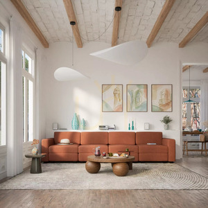 Modulární čtyřmístná pohovka GRACIA – barva terakota od City Sofa small 1