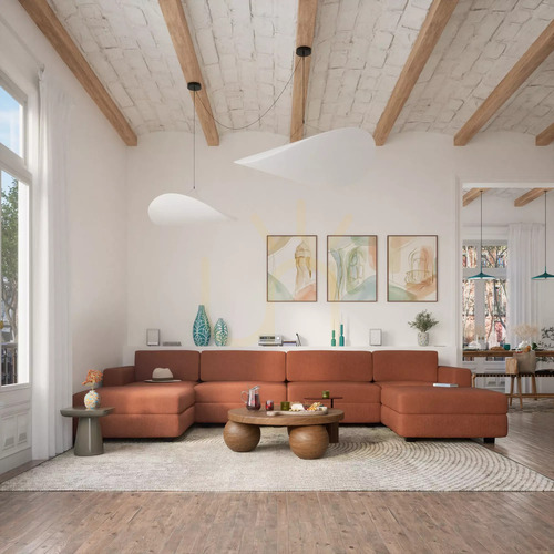 Kontrola Modulární pohovka GRACIA – ve tvaru písmene U, 180 x 360 x 180 cm – terakotová barva od City Sofa