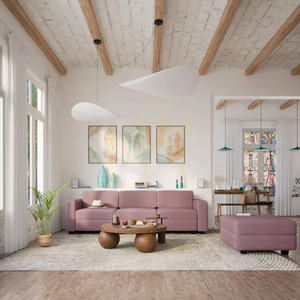 Modulární pohovka GRACIA – krajní modul – barva tlumená růžová od City Sofa small 1