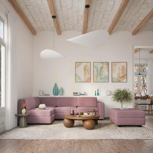 Modulární pohovka GRACIA – krajní modul – barva tlumená růžová od City Sofa small 5
